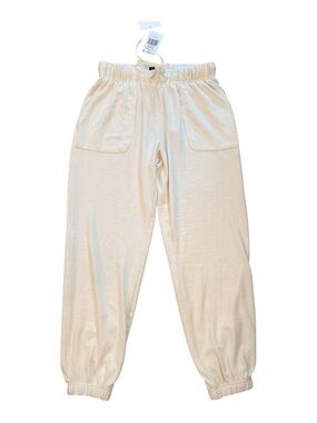 Oak & Trellis Soft Knit Jogger Pants Ivory Size Small NWT Cozy Lounge